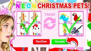 Trading NEON CHRISTMAS PETS ONLY In Adopt Me! (Roblox)