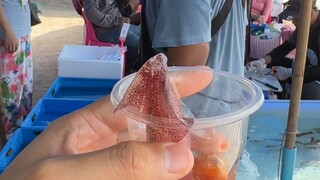The young lady ate 8 jumping squids in one breath, and the raw pickled artist was also scared