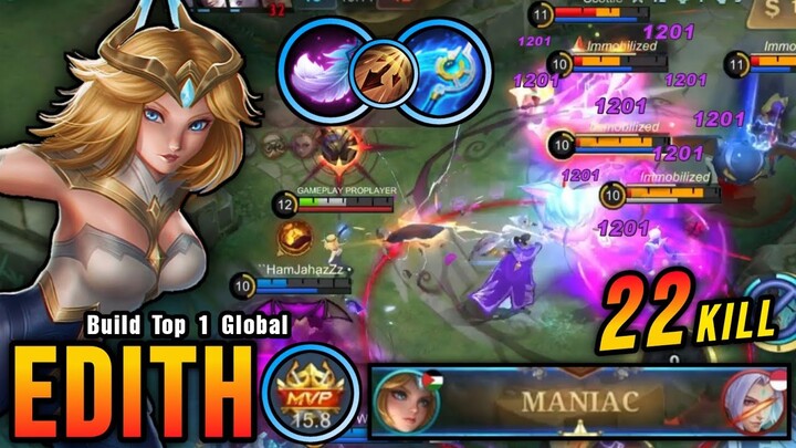 Almost SAVAGE!! 22 Kills Edith Best Build Offlane - Build Top 1 Global Edith ~ MLBB