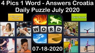 4 Pics 1 Word - Croatia - 18 July 2020 - Daily Puzzle + Daily Bonus Puzzle - Answer - Walkthrough