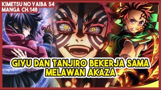 KNY S4 (148) Tanjiro dan Pilar Air Giyu BEKERJA SAMA MELAWAN Akaza (Iblis Bulan Atas ke 3)!!!