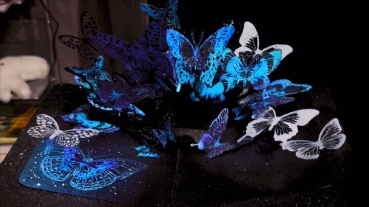 【Handmade Pop-up Book】-Blue Butterfly Universe