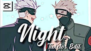 Gojo x Kakashi - Twixtor Edit || Night || White Haired Anime characters part 1