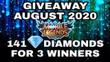 GIVEAWAY AUGUST 2020 | FREE DIAMONDS MOBILE LEGENDS | MOBILE LEGENDS GIVEAWAY
