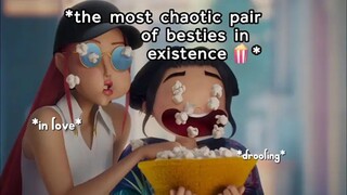 Zoey and Mira carrying K-Pop Demon Hunters on their backs for almost 8 and a half minutes straight