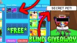 BLIND Giving Fans *SECRET* PETS!🐶Roblox Bubblegum Simulator