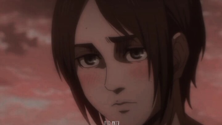 Tapi Mikasa jelas sedang menghadap matahari terbenam.