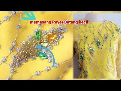 Cara Memasang Payet Pasir Model daun