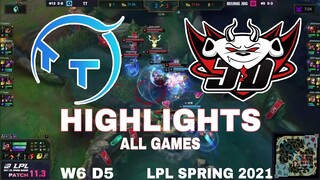 Highlight TT vs JDG (All Game) LPL Mùa Xuân 2021 | LPL Spring 2021 | ThunderTalk vs JD Gaming
