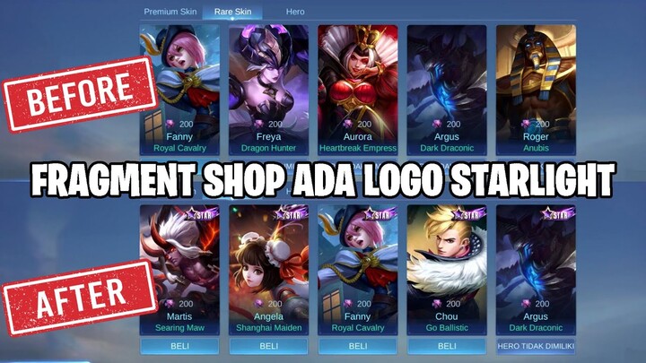 FRAGMENT SHOP SEKARANG ADA LOGO STARLIGHT NYA! APAKAH KALIAN SENANG ATAU KECEWA GUYS? MOBILE LEGENDS