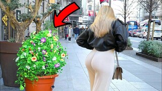 BUSHMAN PRANK: CRAZY REACTIONS SCARING PEOPLE IN GRAN VIA STREET !!!