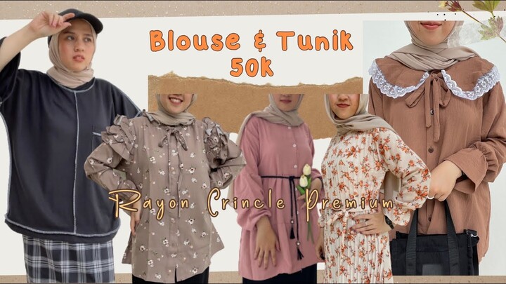 SHOPEE HAUL BLOUSE 50RIBUAN !! Blouse Korea Kekinian OOTD BUKBER 2022