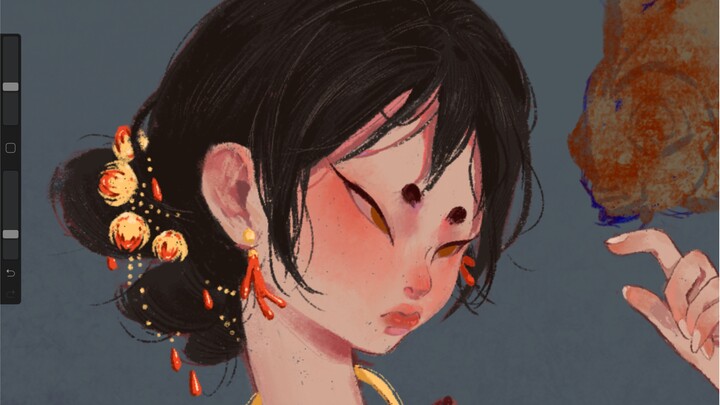 [Painting]Drawing a girl in Han Fu on Procreat