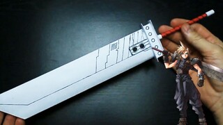 Fold out Final Fantasy 7 Cloud's Destruction Sword out of white paper!