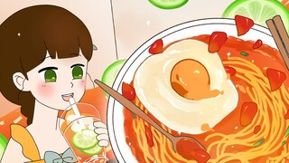 [FaFaNook Animation] บะหมี่ตุ๋นมะเขือเทศไข่ คู่กับชาดำมะนาวเย็น ซัมเมอร์นี้สดชื่นจังเลย~