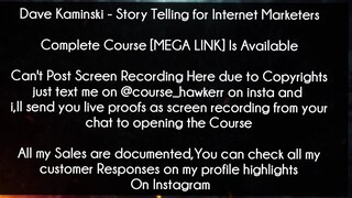 Dave Kaminski Course Story Telling for Internet Marketers Download