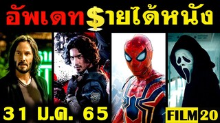 อัพเดทรายได้หนัง Spider Man - Scream - Resident Evil - The Matrix 4 - Sing 2 อื่นๆ ณ 31 ม.ค. 65