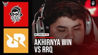 SEJARAH TERUKIR! SETELAH BEBERAPA MATCH AKHIRNYA WIN VS RRQ - MIC CHECK VS RRQ MPL ID S11