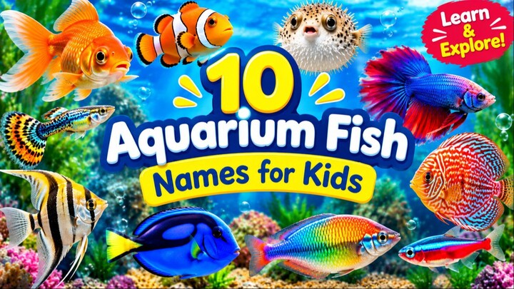 10 Colorful Fish Names for Kids   Learn Aquarium Fish Names  Fun Kids Learning