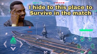 Modern Warships: HIDING the Aircraft carrier SHTORM to survive in the match.