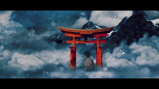 cloud edit - girl in red
