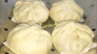 BÁNH BAO- Cách làm Bánh Bao Nhân Thịt Bột Xốp Mềm Thơm Ngon.Vỏ bánh rất trắng. meat dumplings