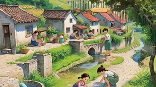 Suasana Kehidupan Di Desa Dengan Penuh Kebahagiaan.