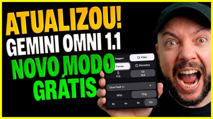 ATUALIZOU! Nova IA GRÁTIS do Google Gemini Omni 1.1 Flash com NOVO MODO GRATUITO