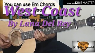 West Coast - Lana Del Rey  Easy Guitar Chords (Guitar Cover)