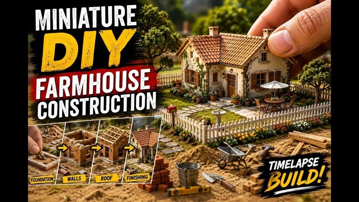 Miniature DIY Farmhouse Construction