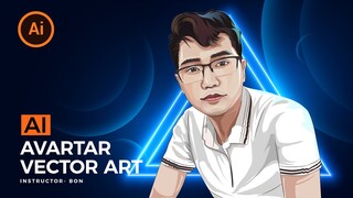 Draw avatar with illustrator - Vẽ ảnh đại diện bằng illustrator | BonART