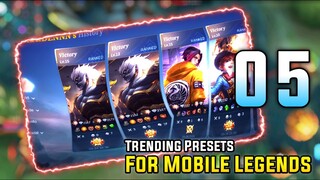 BEST PRESET AM LINK 🎟️ FOR MOBILE LEGENDS EDIT TOP FIVE | LAZE