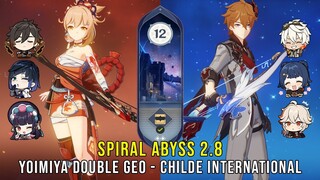 C0 Yoimiya Double Geo and C0 Childe International - Genshin Impact Abyss 2.8 - Floor 12 9 Stars