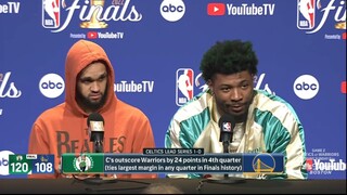 Marcus Smart & Derrick White POSTGAME REACTION Celtics def. Warriors 120-116 lead NBA Finals 1-0