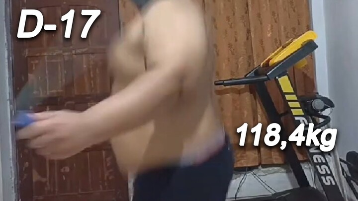 Hari Ke 17 - Kombinasi Joging Dan Skiping Untuk Penderita Obesitas 100Kg Lebih!!