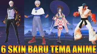 6 NEW SKIN - KAGURA NEZUKO, DYRROTH KILLUA, GUSSION GENOS, CHOU RYU STREET OF FIGHTER! MOBILE LEGEND