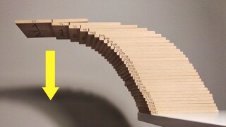 How long can wood blocks stick out before they collapse?