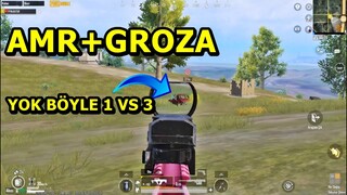 AMR + GROZA ! YOK BÖYLE 1 VS 3  BATUR GAME SOLO SQUAD PUBG MOBİLE