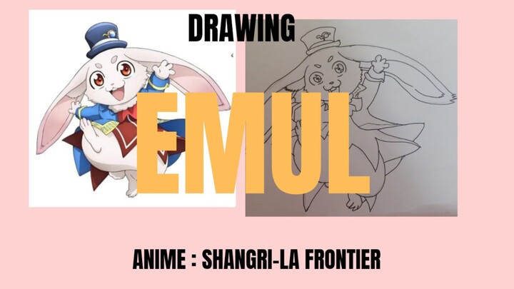 drawing emul, si kelinci dari anime Shangri-la frontier