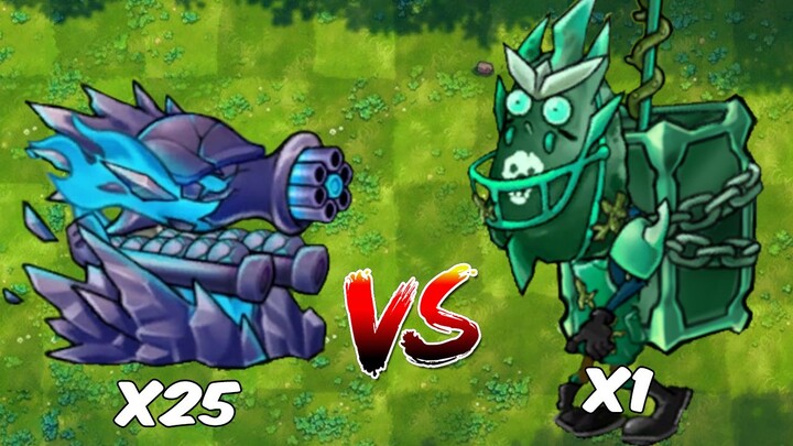 PVZ Fusion - 所有融合植物 x25 VS 终极三叉戟坚果新僵尸 - 谁会获胜？