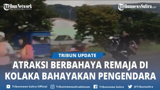 Video Viral Aksi Remaja Angkat Ban Motor di Jalan Dermaga Pelabuhan Ferry Kolaka Sulawesi Tenggara