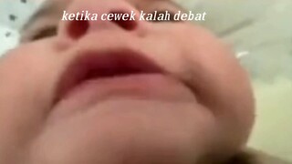 momen ketika cewek kalah debat 😅☝(jangan serang saya cewek?)