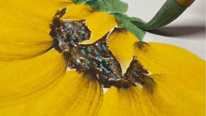 هل رسم عباد الشمس بهذه الطريقة بسيط وجميل؟