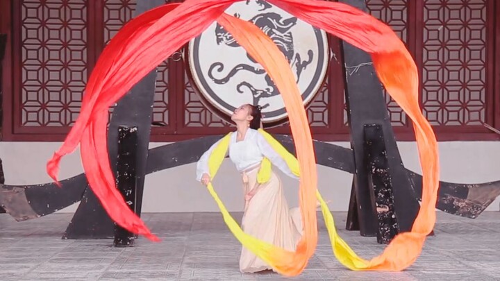 【A Trà】“Phi Thiên” – Vũ đạo cổ điển Đôn Hoàng, cover nhảy, sử dụng dải lụa dài 18 mét, bản dựng cắt 