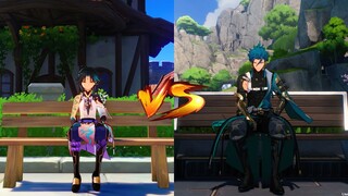 Genshin Impact Sitting vs Wuthering Wave Sitting! Male Comparison