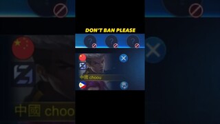 ❌ reason why don’t ban chou #chou #mlbb #shorts