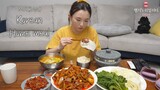 리얼먹방▶ 돌솥밥,제육볶음,낙지젓갈,배추된장국 (ft.호박잎,양배추) ☆"집밥먹방"ㅣHealthy Korean Home MealㅣREAL SOUNDㅣASMR MUKBANGㅣ
