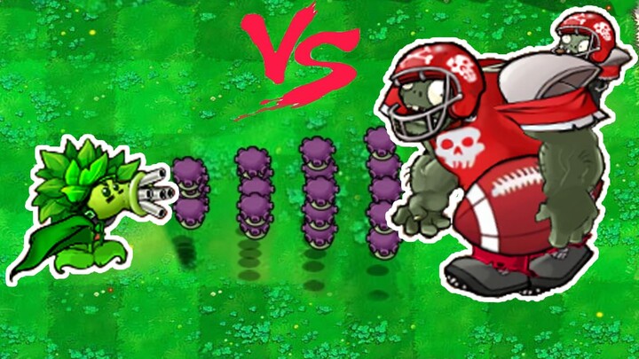 PvZ Hybrid – All Plants Use Melancholy Mushroom Throwers vs. Charging Olive-Headed Giant Zombie – Wh
