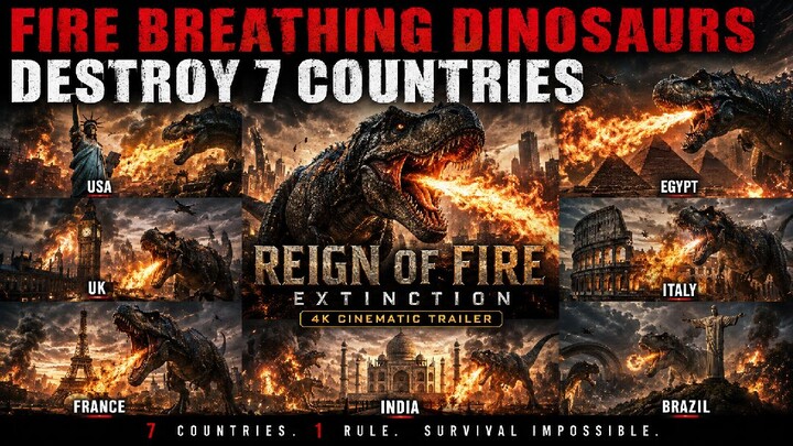 🔥 Fire Breathing Dinosaurs DESTROY 7 Countries | REIGN OF FIRE: EXTINCTION | 4K Cinematic Trailer