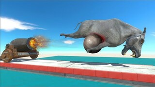 Cannon Downhill Dinosaurs vs Prehistoric and Modern Mammals - Animal Revolt Battle Simulator